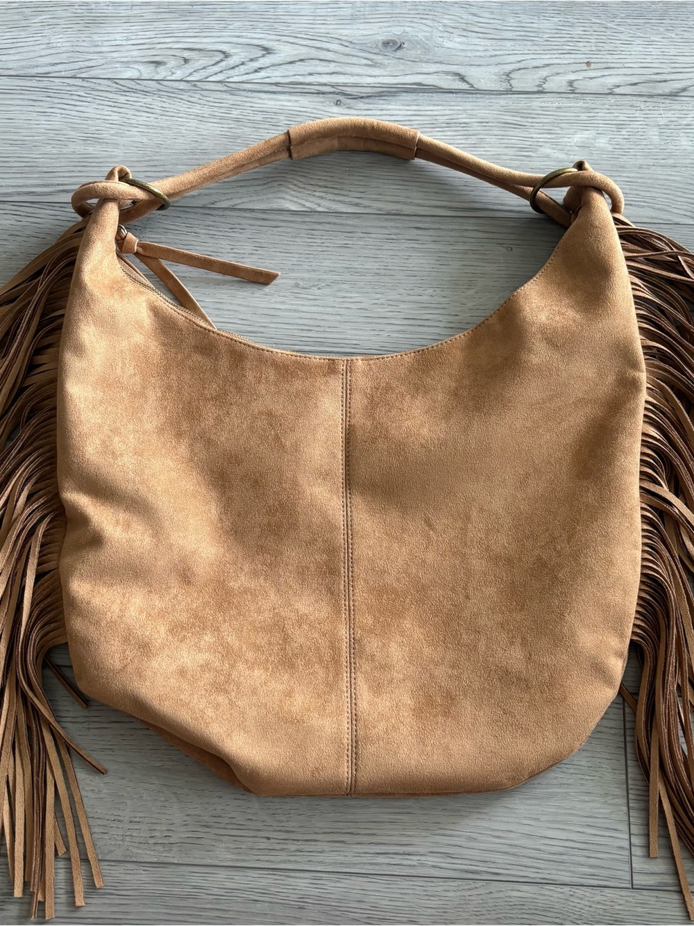 Abercrombie & Fitch Suede Fringe Hobo Bag